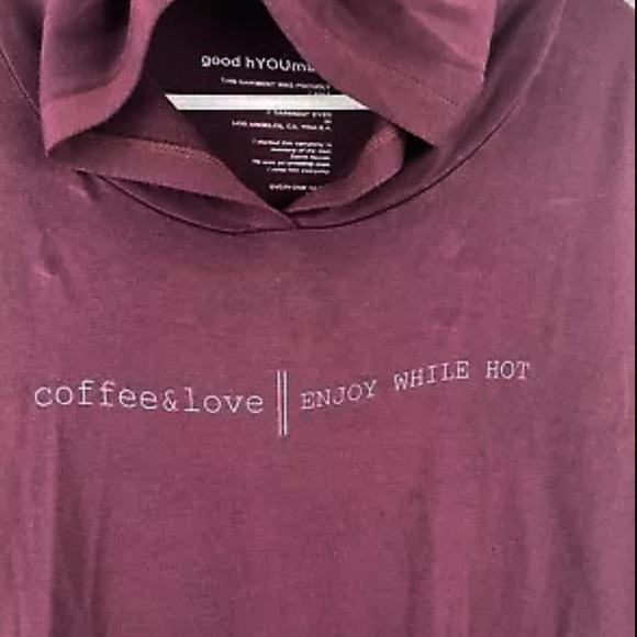 Good hYOUman Shirt XS/S Hooded 'Coffee & Love Enjoy While Hot' - Picture 2 of 7